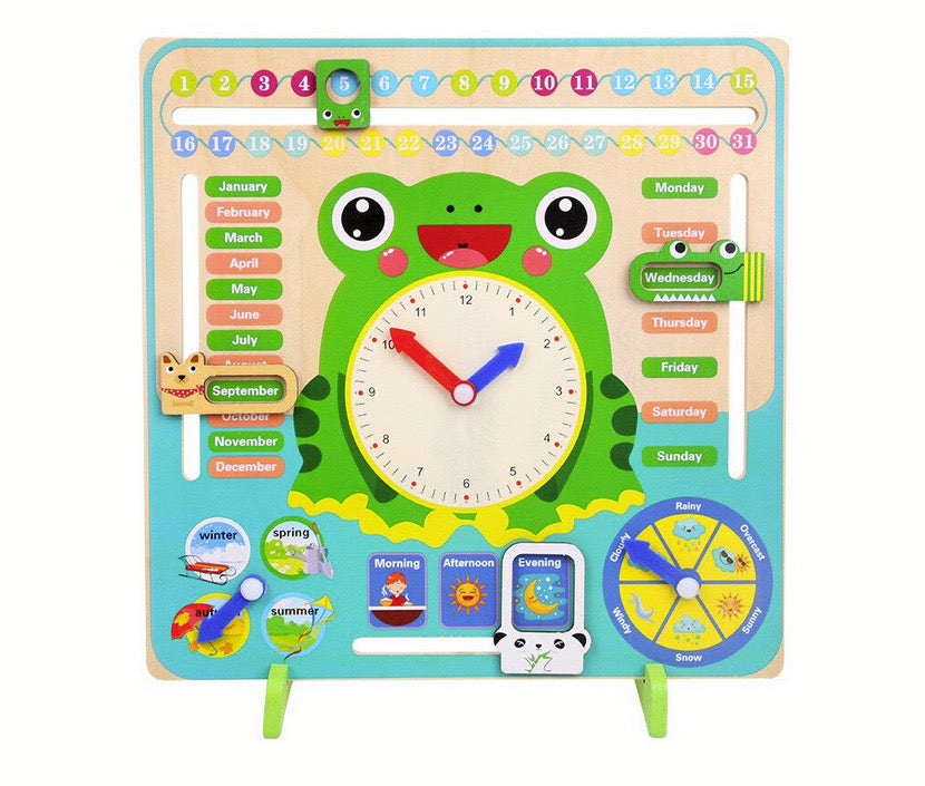 Calendar educativ Broscuța în limba română din lemn