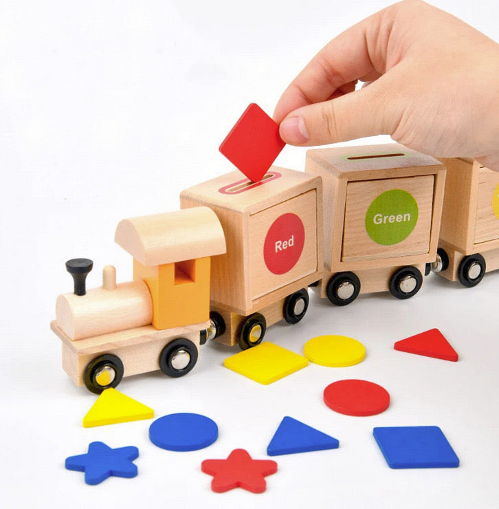 Trenuleț de jucărie educativ sortător pentru copii
