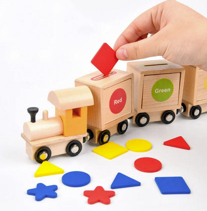 Trenuleț de jucărie educativ sortător pentru copii