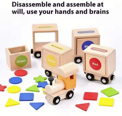 Trenuleț de jucărie educativ sortător pentru copii