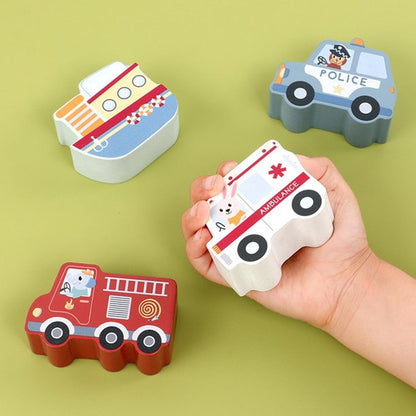 Puzzle cu 4 vehicule din lemn