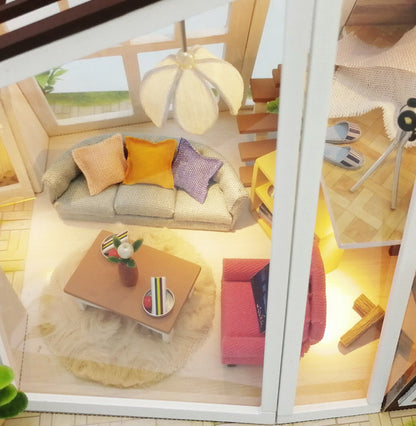 Casă de construit artizanală din lemn DIY