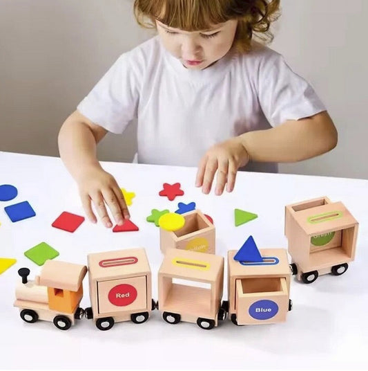 Trenuleț de jucărie educativ sortător pentru copii