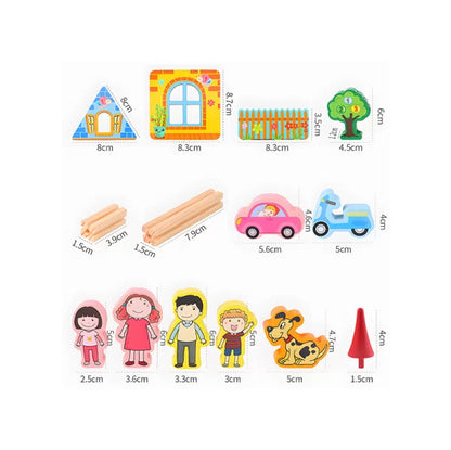 Set de Construcție din Lemn Natural și Plastic pentru Copii