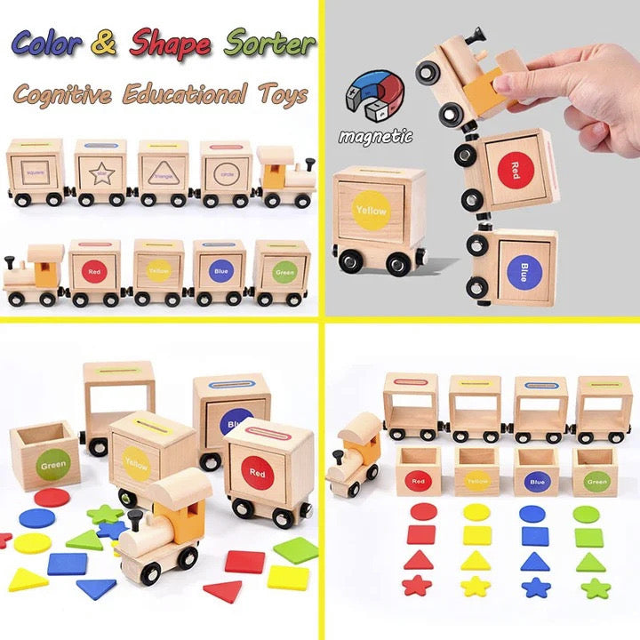 Trenuleț de jucărie educativ sortător pentru copii