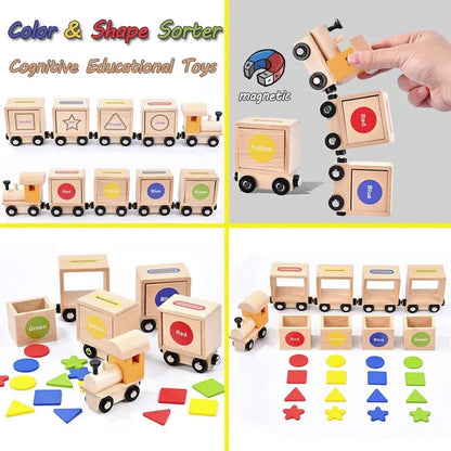 Trenuleț de jucărie educativ sortător pentru copii