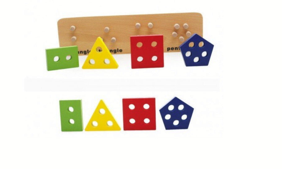 Sortator forme geometice din lemn, Jucărie tip Montessori