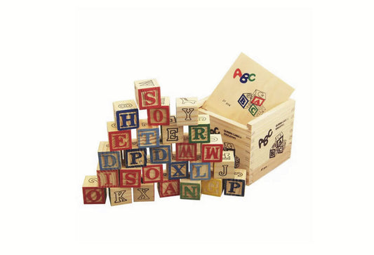 Joc Montessori Cuburi din Lemn cu Litere, Imagini, Animale și Cifre