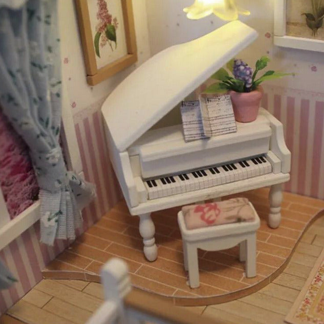 Jucărie pentru copii DIY - Căsută de păpuși de asamblat mobilată