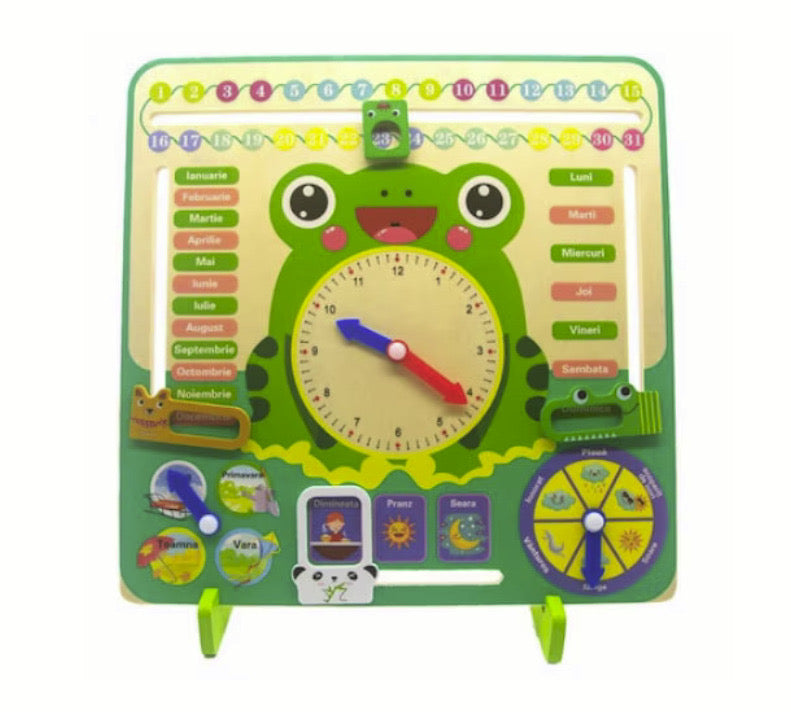 Calendar educativ Broscuța în limba română din lemn