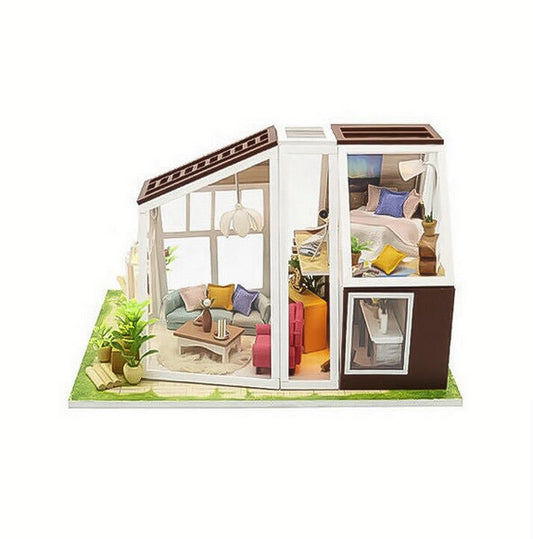 Casă de construit artizanală din lemn DIY