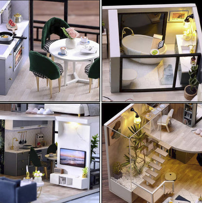 Mini Casă de păpuși din lemn 3D