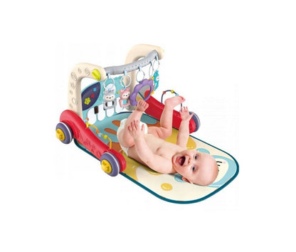 Centru de activitati multifunctional, saltea de joaca cu pian, antemergator si jucarie interactiva cu sunete si lumini, Multicolor