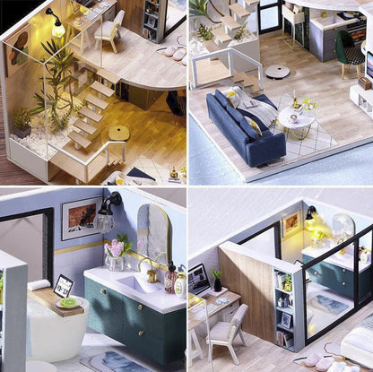 Mini Casă de păpuși din lemn 3D