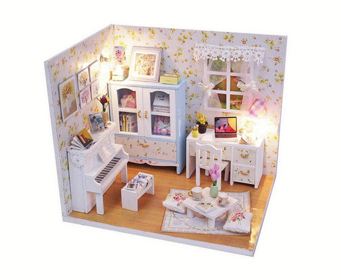 Machetă cameră în miniatură DIY cu lumini LED, Hemiola's Room