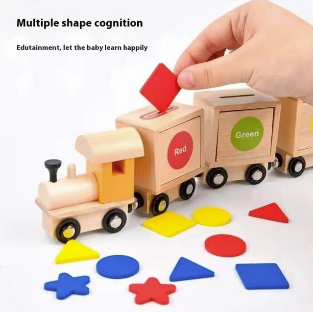Trenuleț de jucărie educativ sortător pentru copii