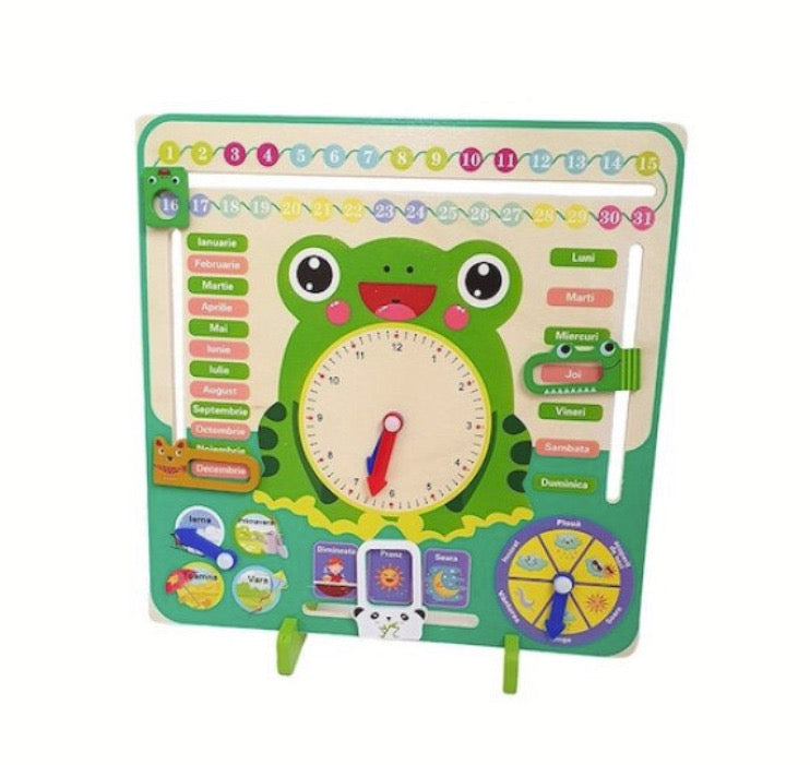 Calendar educativ Broscuța în limba română din lemn