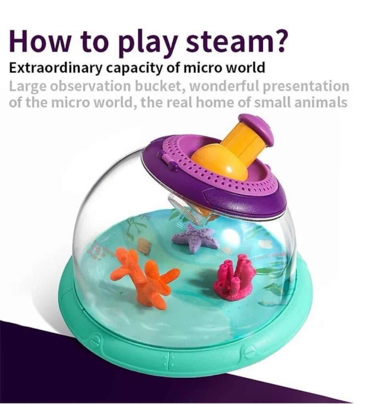 Joc Educativ Multifunctional, Observator Insecte, Plante si Animale, Acvariu Pesti cu Telescop Rotativ