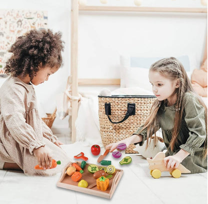 Jucărie fructe și legume Montessori din lemn