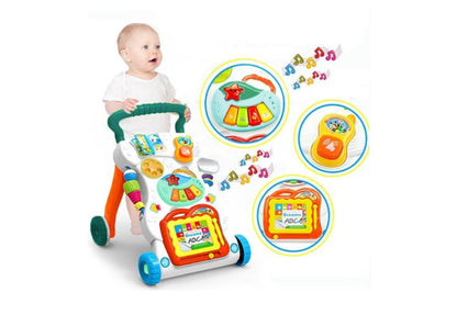 Antemergator Interactiv, 4 in 1, Muzical, Cu Jucarii Detasabile, Tabla de scris, Oglinda, +6luni