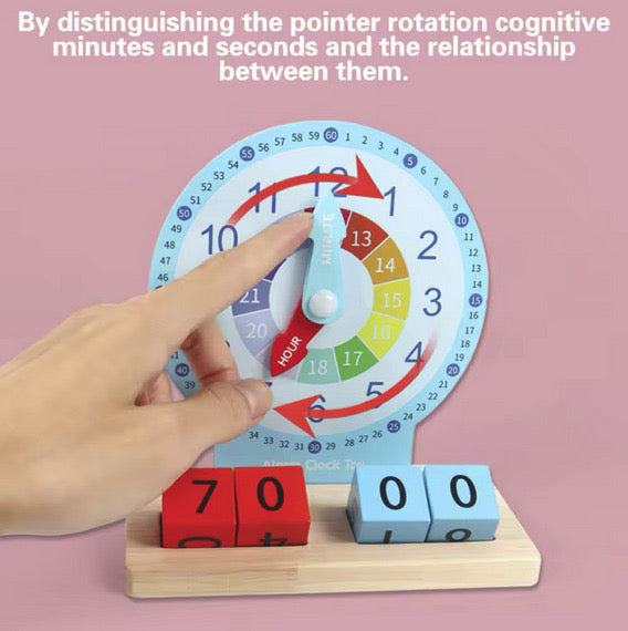 Jucarie Interactiva si educativa Ceas din Lemn