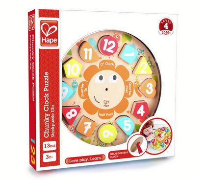 Ceas din lemn Hape - Chunky Clock