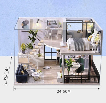 Mini Casă de păpuși din lemn 3D