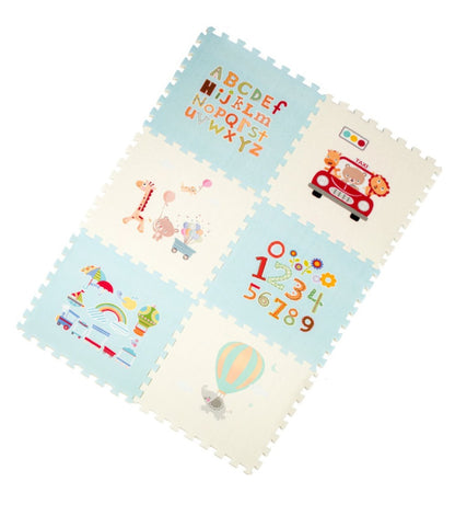 Covoras Puzzle din Spuma Moale Tip Covor, pentru Copii, cu Izolatie Termica si Suprafata Antiderapanta, 117x118x1.3cm