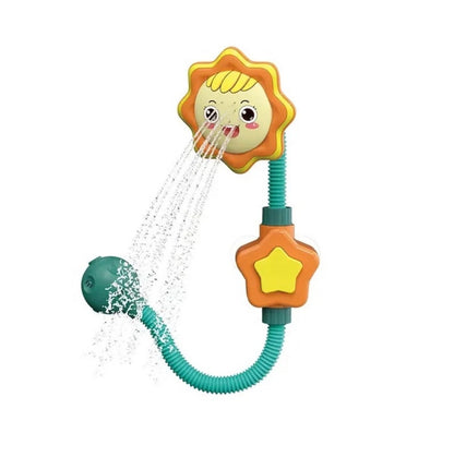 Cap de dus pentru copii 18 luni+, floarea soarelui, plastic, reglabil, verde/portocaliu, Verde