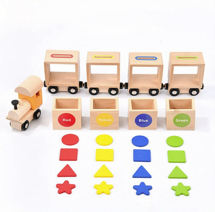 Trenuleț de jucărie educativ sortător pentru copii