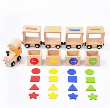 Trenuleț de jucărie educativ sortător pentru copii