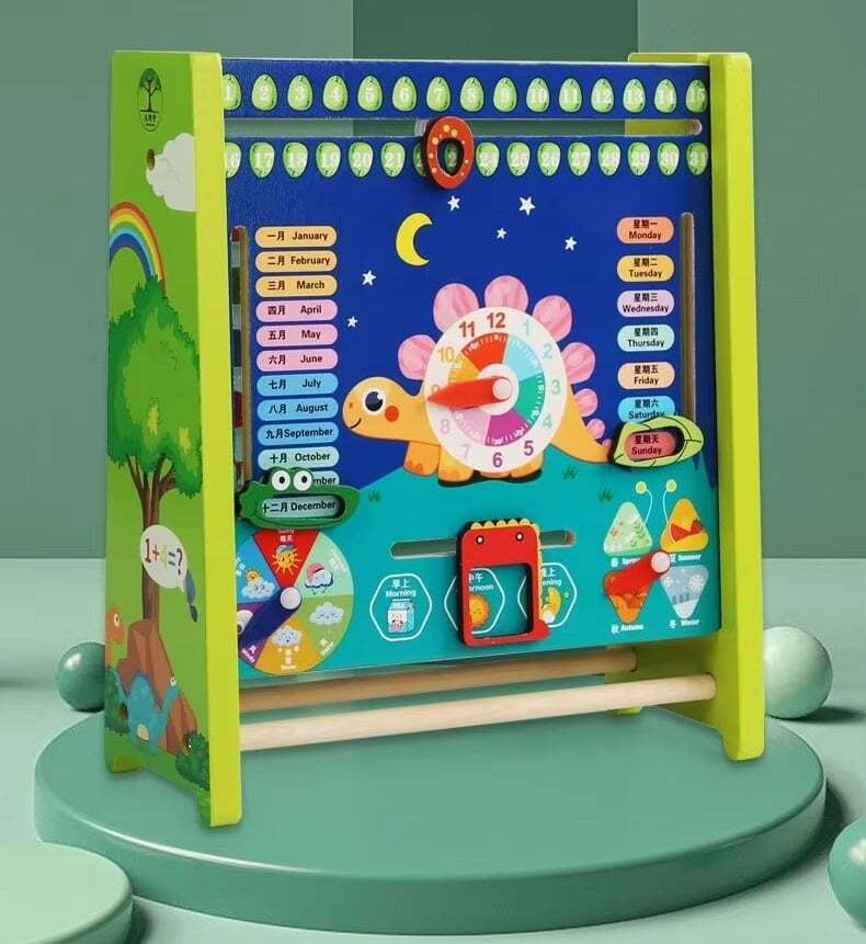 Numărătoare și calendar din lemn pentru Copii 2 în 1