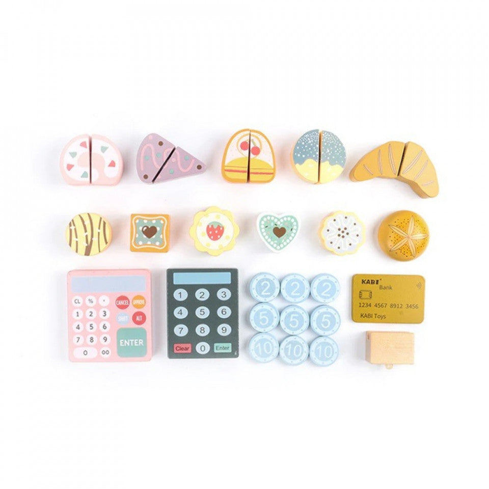 Joc de rol puzzle lemn Cofetaria tip Montessori, Kabi