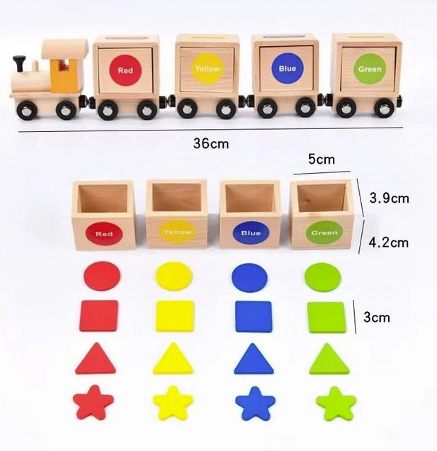 Trenuleț de jucărie educativ sortător pentru copii