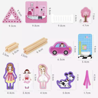 Căsuță de construit din lemn natural Micul Arhitect