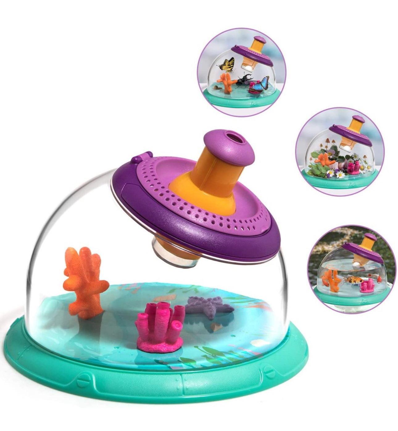 Joc Educativ Multifunctional, Observator Insecte, Plante si Animale, Acvariu Pesti cu Telescop Rotativ