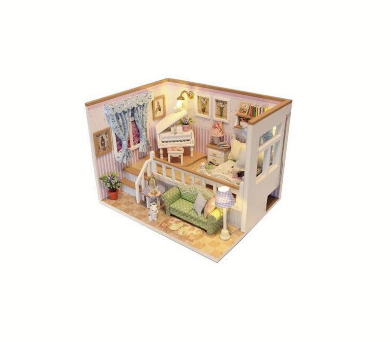 Jucărie pentru copii DIY - Căsută de păpuși de asamblat mobilată