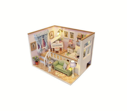Jucărie pentru copii DIY - Căsută de păpuși de asamblat mobilată