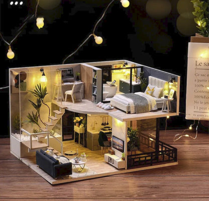 Mini Casă de păpuși din lemn 3D