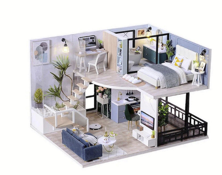 Mini Casă de păpuși din lemn 3D