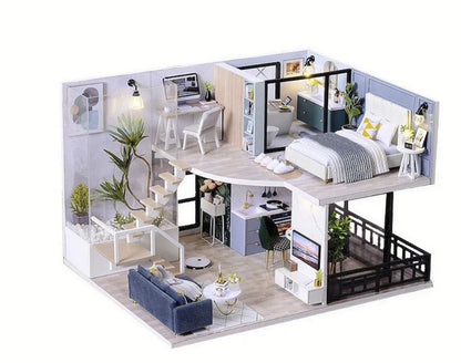 Mini Casă de păpuși din lemn 3D