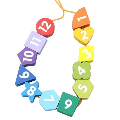 Ceas educativ din lemn 3 in 1