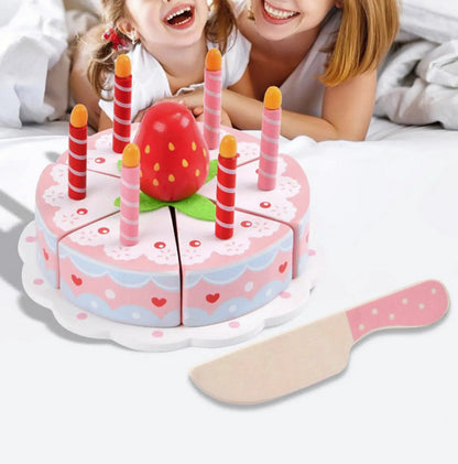 Tort aniversare din lemn cu accesorii