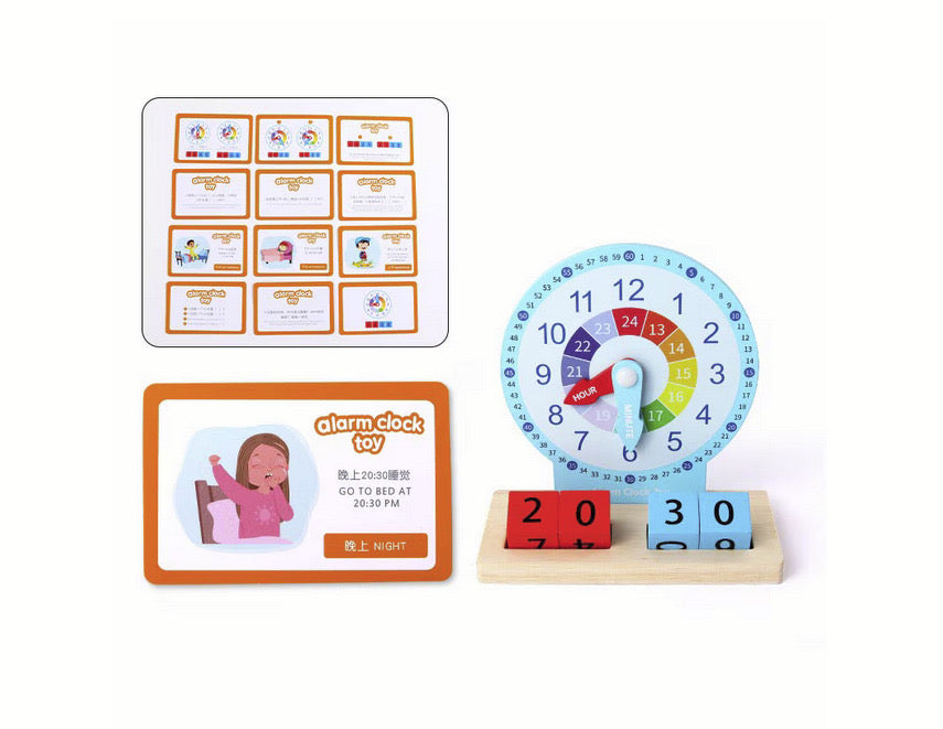 Jucarie Interactiva si educativa Ceas din Lemn