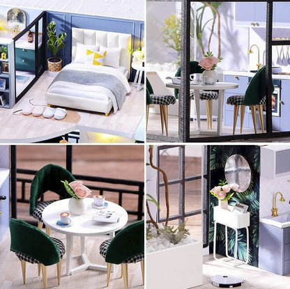 Mini Casă de păpuși din lemn 3D