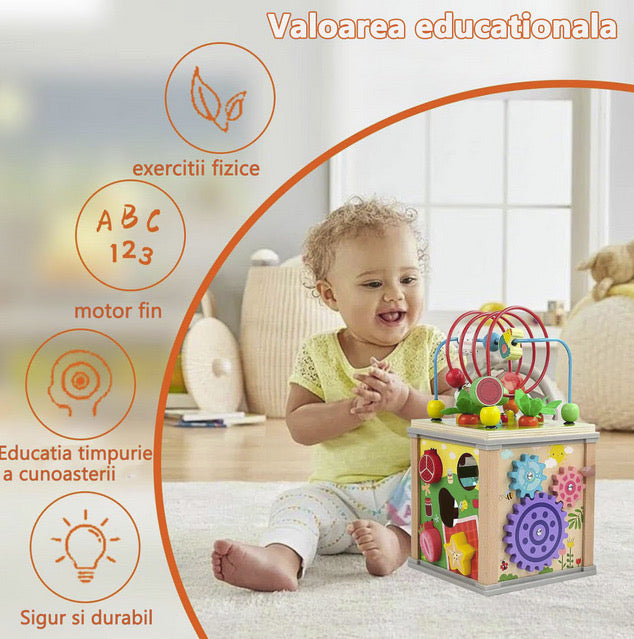 Jucărie educativă din lemn interactivă Montessori