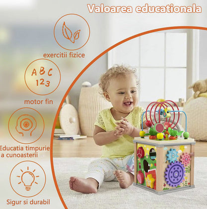 Jucărie educativă din lemn interactivă Montessori