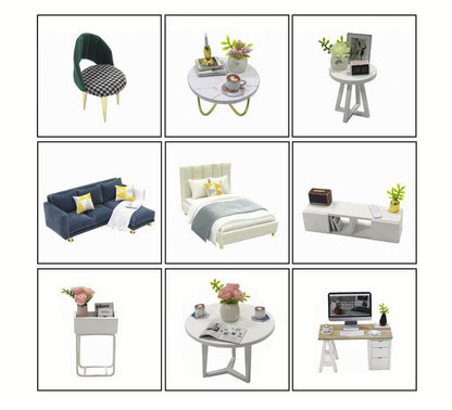 Mini Casă de păpuși din lemn 3D