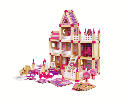 Căsuță de construit din lemn natural Micul Arhitect