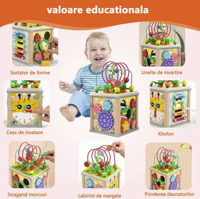 Jucărie educativă din lemn interactivă Montessori